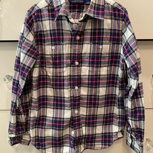 Janie and Jack Boy’s Plaid Flannel Button Down Shirt, Size 7. Used, like new.
